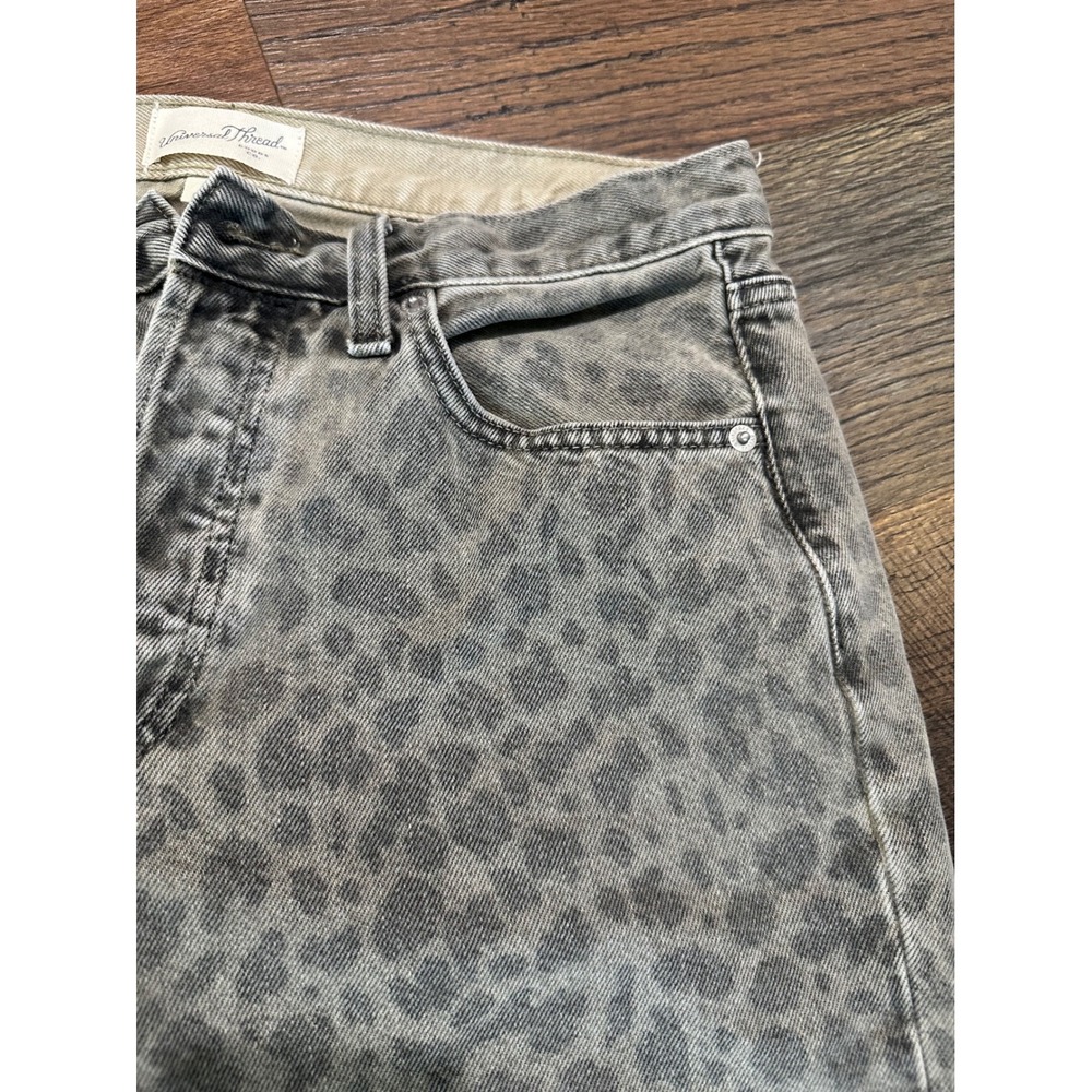 Universal Thread Grey Leopard Print Mid Rise 90s Baggy Jeans Size 6 Button Fly - Picture 13 of 16
